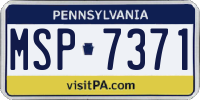 PA license plate MSP7371
