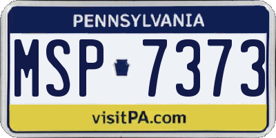 PA license plate MSP7373