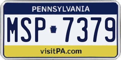 PA license plate MSP7379