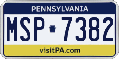PA license plate MSP7382