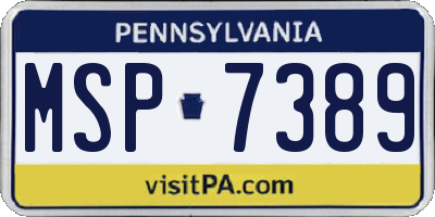 PA license plate MSP7389