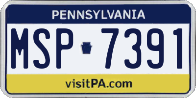 PA license plate MSP7391