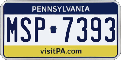 PA license plate MSP7393