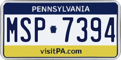 PA license plate MSP7394