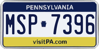 PA license plate MSP7396