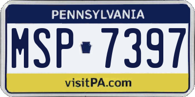 PA license plate MSP7397