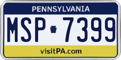 PA license plate MSP7399