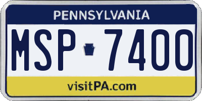 PA license plate MSP7400