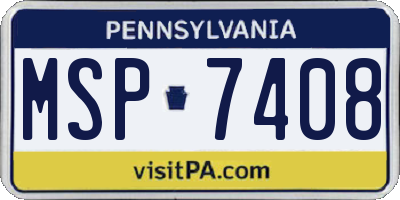 PA license plate MSP7408