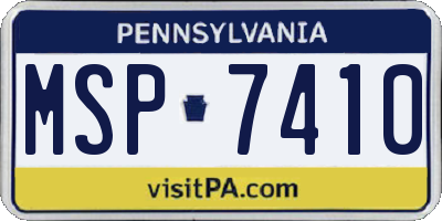 PA license plate MSP7410