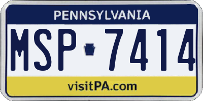 PA license plate MSP7414