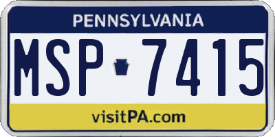 PA license plate MSP7415