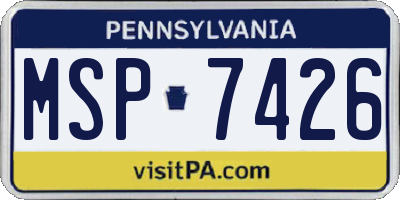 PA license plate MSP7426