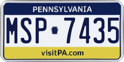 PA license plate MSP7435