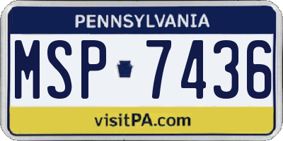 PA license plate MSP7436