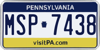 PA license plate MSP7438