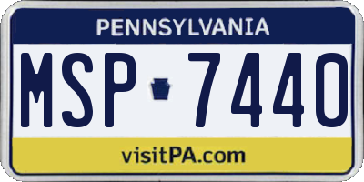PA license plate MSP7440