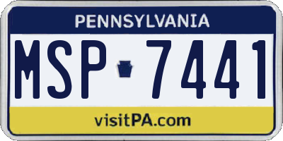 PA license plate MSP7441
