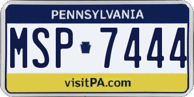 PA license plate MSP7444