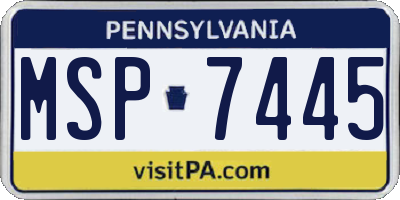 PA license plate MSP7445