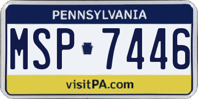 PA license plate MSP7446