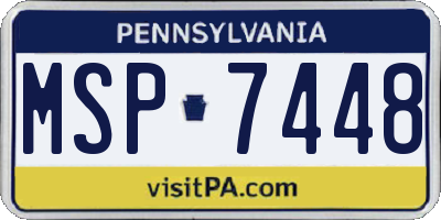 PA license plate MSP7448