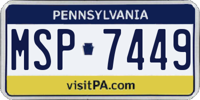 PA license plate MSP7449