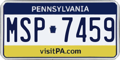 PA license plate MSP7459