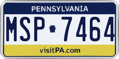 PA license plate MSP7464