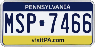 PA license plate MSP7466