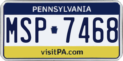PA license plate MSP7468