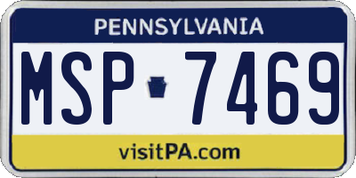 PA license plate MSP7469