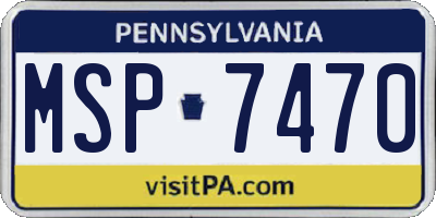 PA license plate MSP7470