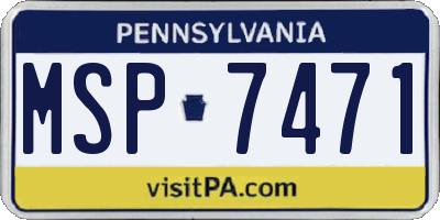 PA license plate MSP7471