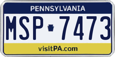 PA license plate MSP7473