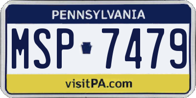 PA license plate MSP7479