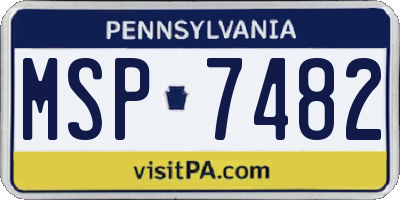 PA license plate MSP7482