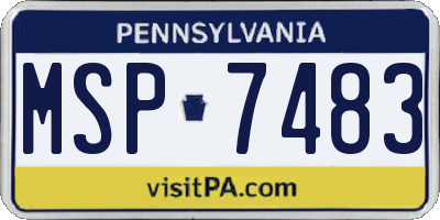 PA license plate MSP7483