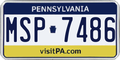 PA license plate MSP7486