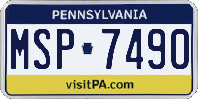 PA license plate MSP7490