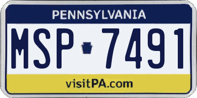 PA license plate MSP7491