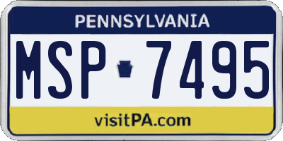 PA license plate MSP7495
