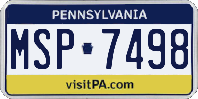 PA license plate MSP7498