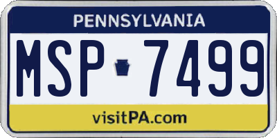 PA license plate MSP7499