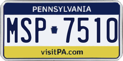 PA license plate MSP7510