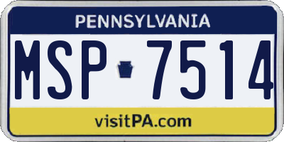 PA license plate MSP7514