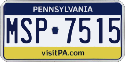 PA license plate MSP7515