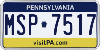 PA license plate MSP7517