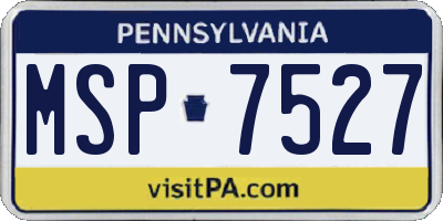 PA license plate MSP7527