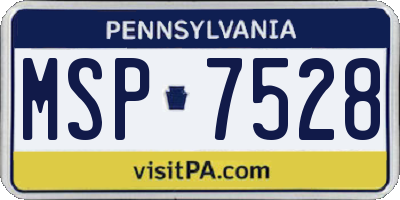 PA license plate MSP7528